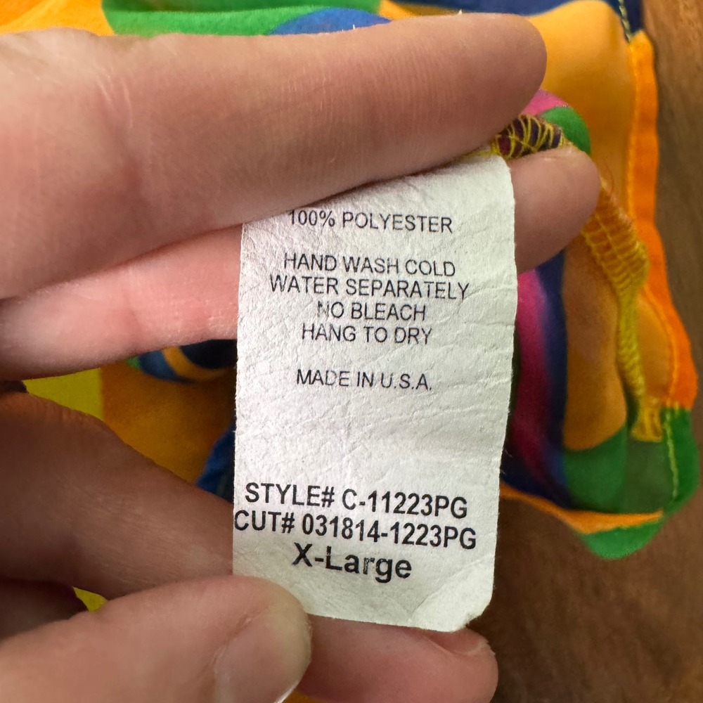 Vintage Private Gallery Oversized Top Womens Size XL Colorful Y2K Festival Sheer - Picture 8 of 8